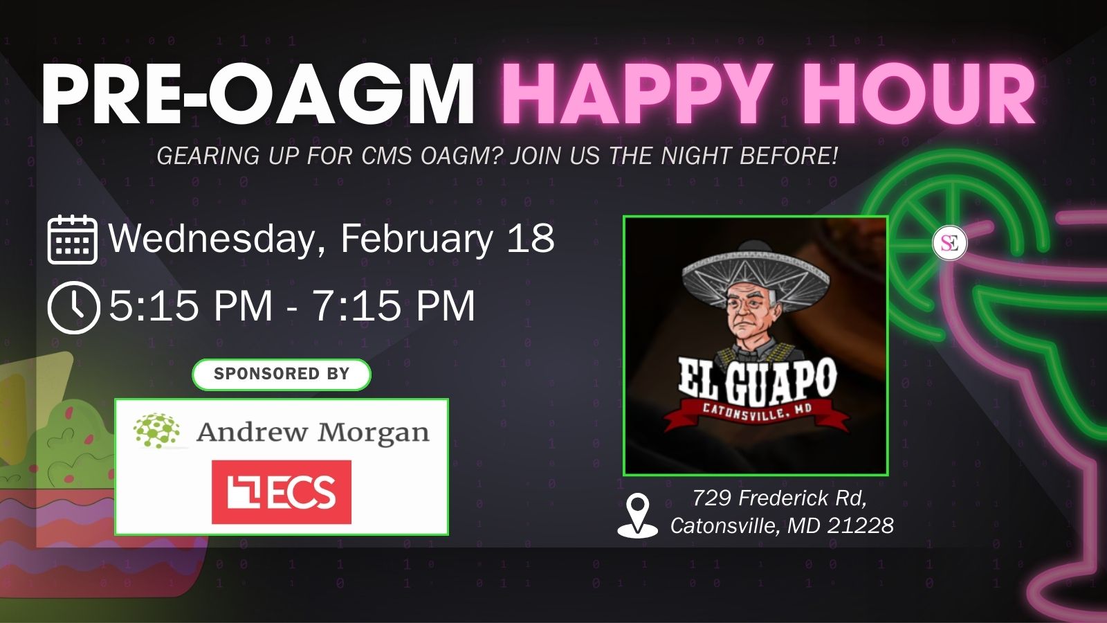 HHS & CMS Online Happy Hour (Cover Image with bees/honeycomb for National Honey Month)